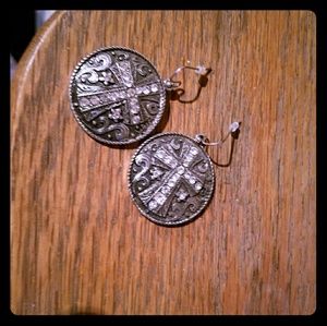 Sparkle cross earrings